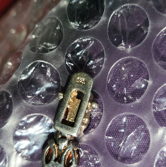 Sterling Silver & Garnet Bracelet - Picture 5 of 5